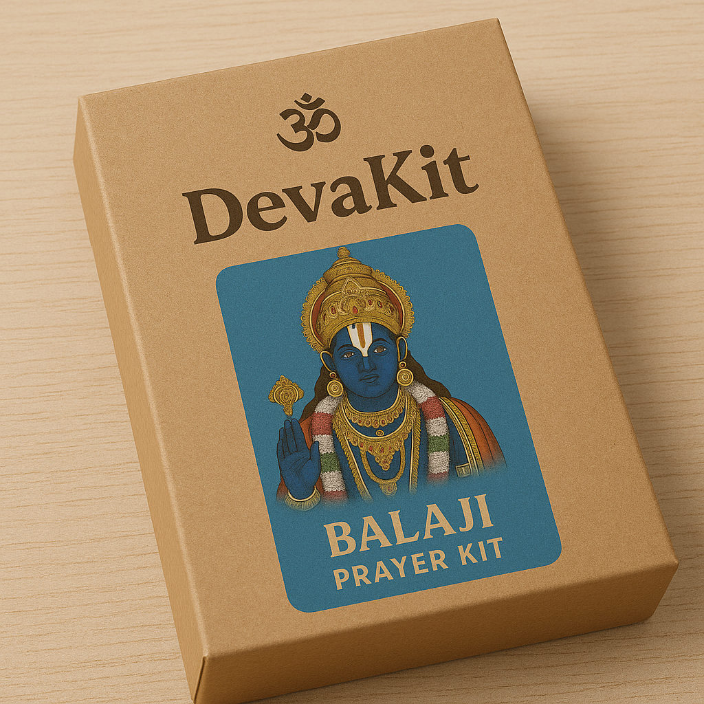 Balaji Prayer Kit – Tirupati Inspired Pooja Set with Brass Idol, Diya & Tulsi