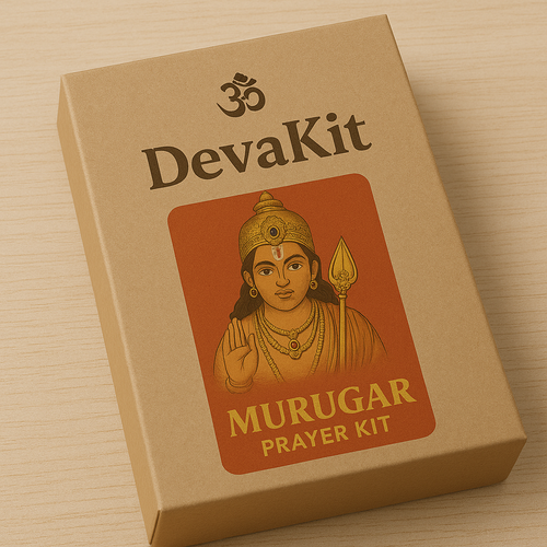Murugar Prayer Kit – Brass Idol, Vel, Red Chandan & Skanda Sashti Essentials